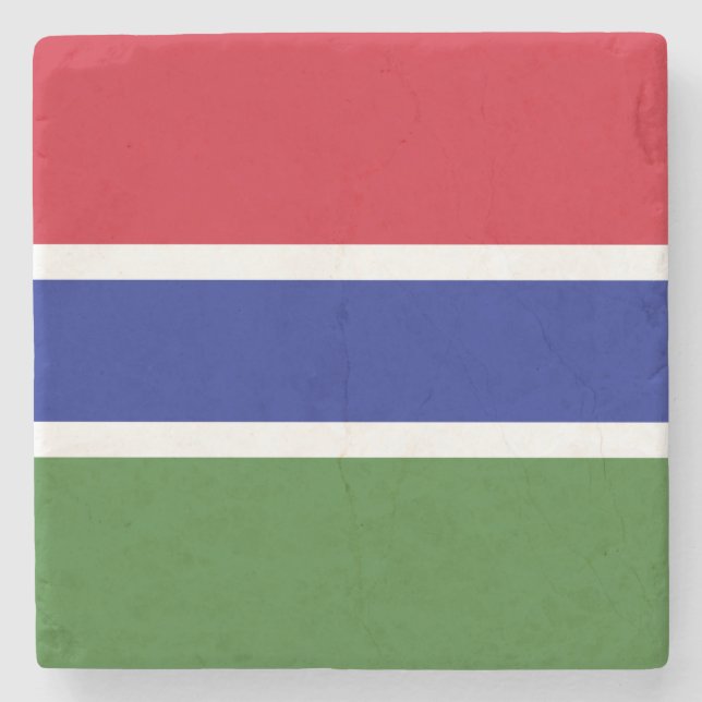 Gambias flagga stenunderlägg (Framsidan)