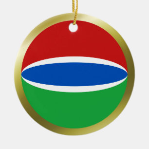Gambias flaggprydnad julgransprydnad keramik