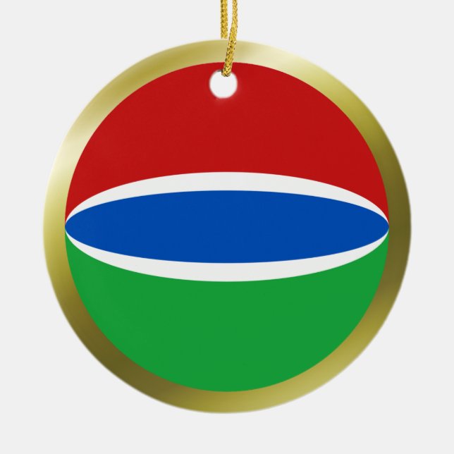 Gambias flaggprydnad julgransprydnad keramik (Framsidan)