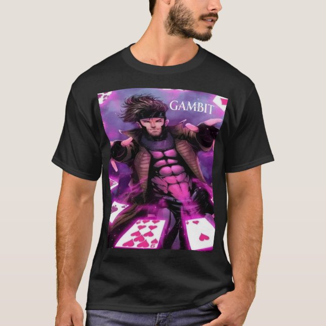 Gambit X-Men – Kinetic Cards Power Design T Shirt (Framsida)