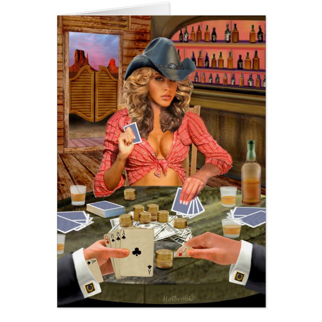 GAMBLIN'COWGIRL HÄLSNINGSKORT (Framsidan)