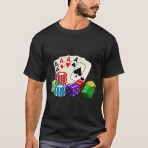 Gambling Casino Dice, Poker chip, spela kort  T Shirt