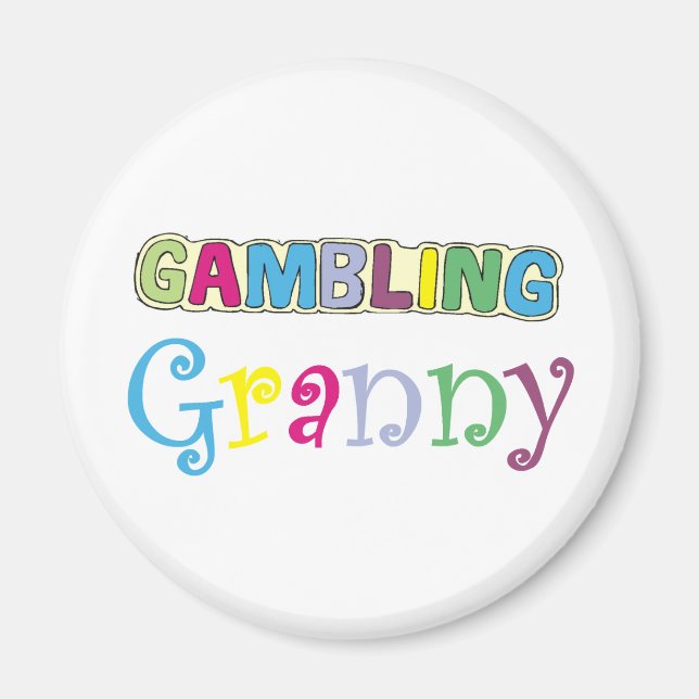 Gambling Granny T-shirts och Gifts. Magnet (Framsidan)