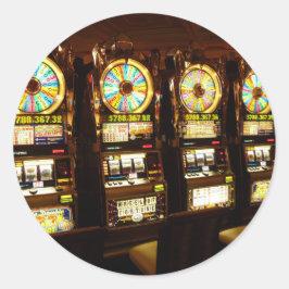 Gambling Maskin One beväpnade Bandit Money Las Veg Runt Klistermärke