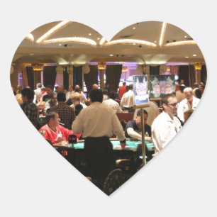 Gambling Roulette Casino Gamble Money Vegas Hjärtformat Klistermärke