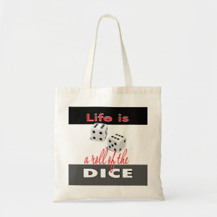 Gambling Theme Tote Bag,Life är en Roll of the Dic Tygkasse