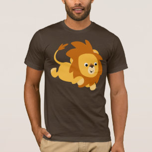 Gamboling lejon T-tröja för gullig tecknad T Shirt