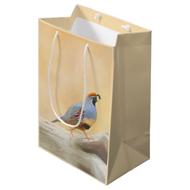 Gambrel's Quail Painting Original Bird Art (Framsidan Vinklad)