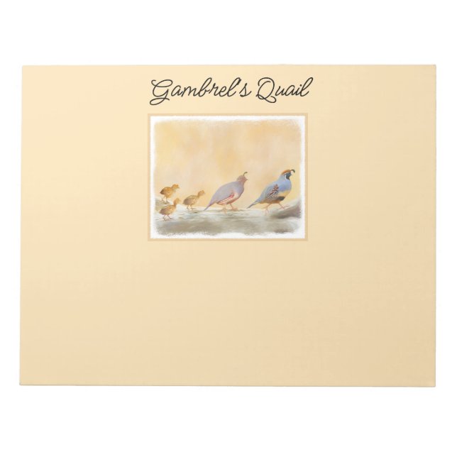 Gambrel's Quail Painting Original Bird Art Anteckningsblock (Framsida)