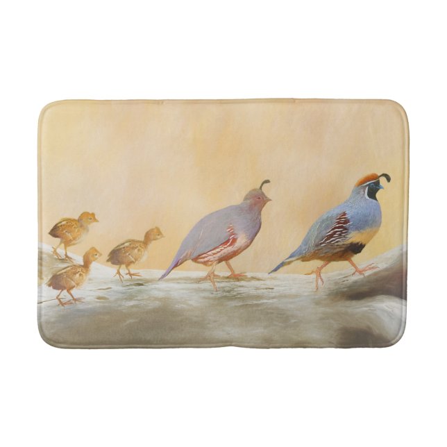 Gambrel's Quail Painting Original Bird Art Badrumsmatta (Framsidan)