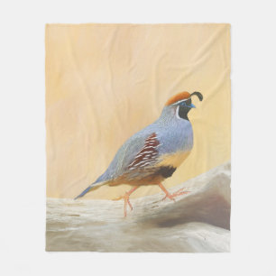 Gambrel's Quail Painting Original Bird Art Fleecefilt