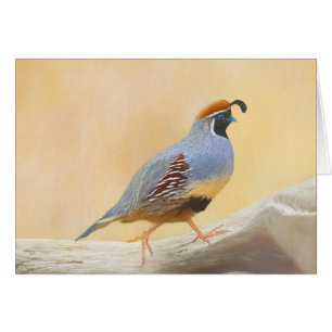 Gambrel's Quail Painting Original Bird Art Hälsningskort