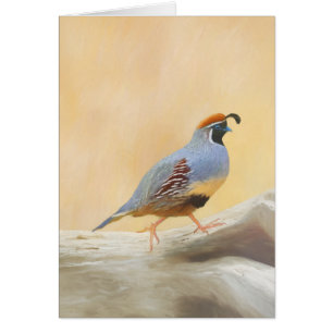 Gambrel's Quail Painting Original Bird Art Hälsningskort
