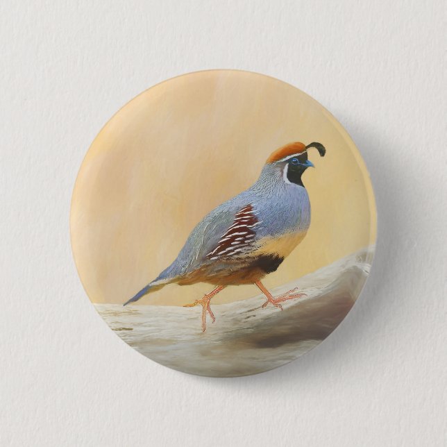 Gambrel's Quail Painting Original Bird Art Knapp (Framsida)