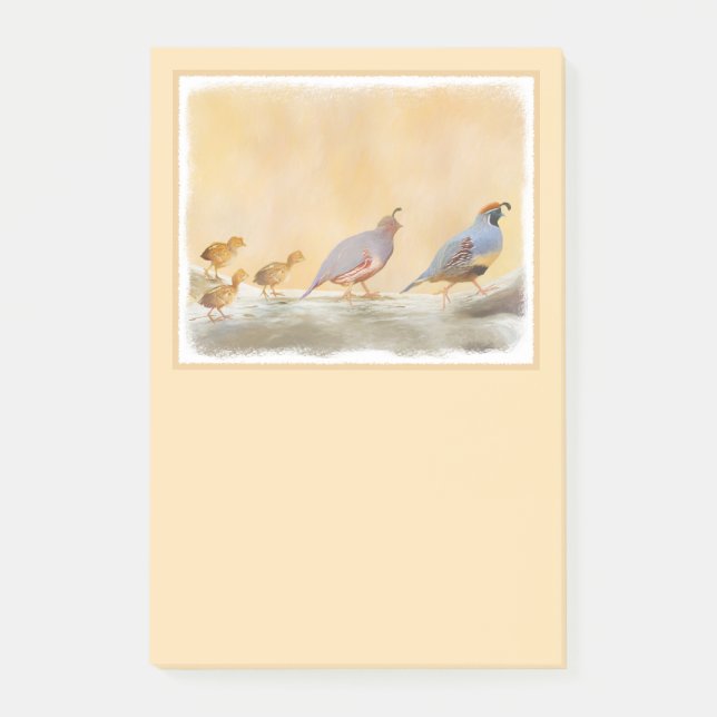 Gambrel's Quail Painting Original Bird Art Post-it Block (Framsida)