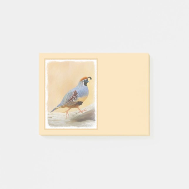 Gambrel's Quail Painting Original Bird Art Post-it Block (Framsida)
