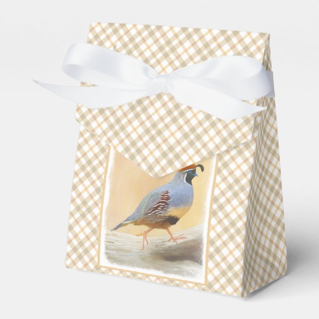 Gambrel's Quail Painting Original Bird Art Presentaskar (Framsidan Sidan)