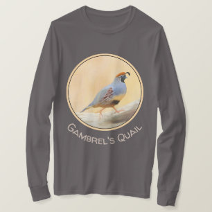 Gambrel's Quail Painting Original Bird Art T Shirt