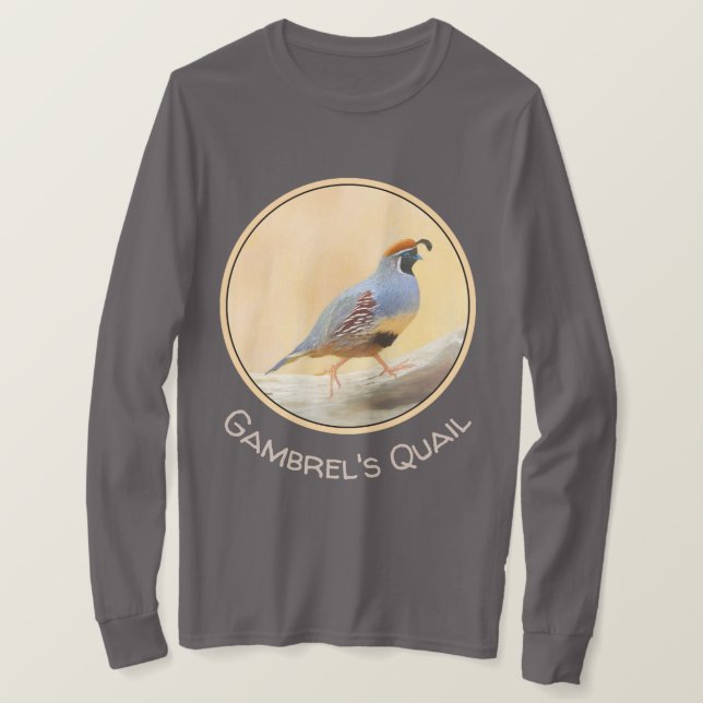 Gambrel's Quail Painting Original Bird Art T Shirt (Design framsida)