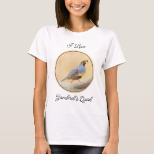 Gambrel's Quail Painting Original Bird Art T Shirt