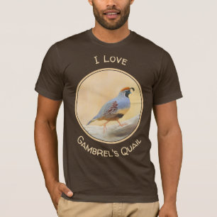 Gambrel's Quail Painting Original Bird Art T Shirt