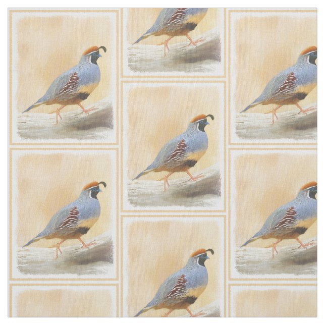Gambrel's Quail Painting Original Bird Art Tyg (Provkarta)