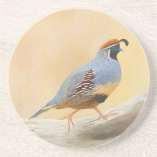 Gambrel's Quail Painting Original Bird Art Underlägg