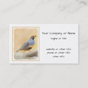 Gambrel's Quail Painting Original Bird Art Visitkort