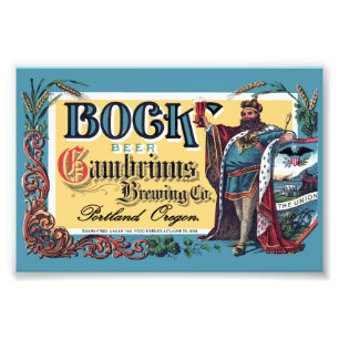 Gambrinus_Bock Beer-etikett Fototryck