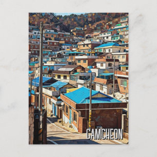 Gamcheon kulturby Busan-resa Vykort