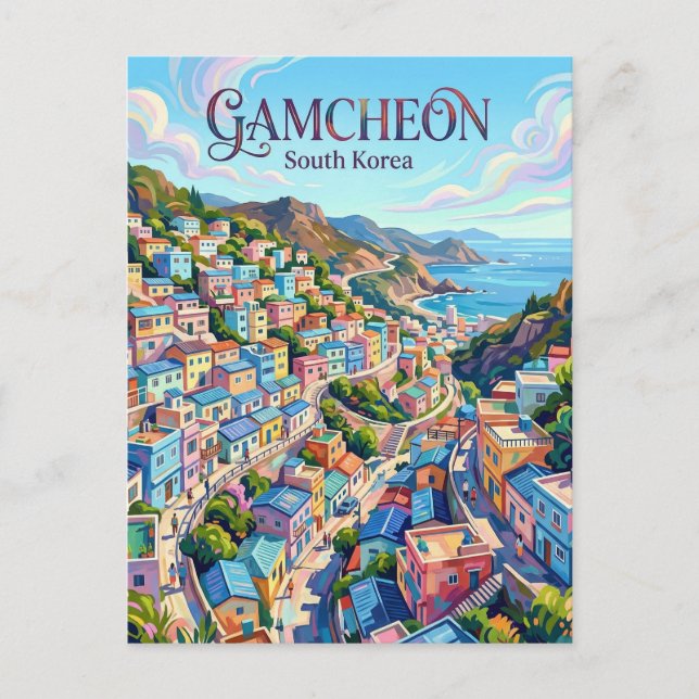 Gamcheon kulturby Sydkorea Vykort (Framsida)