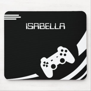 Game Black & White Modern Gamer Personlig Namn Musmatta