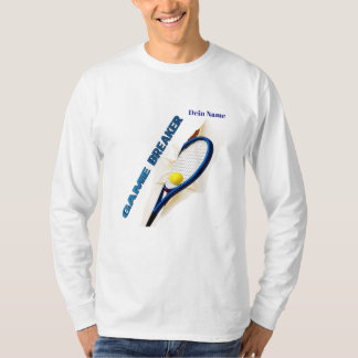 Game Breaker Tennismotiv Dein Name T Shirt