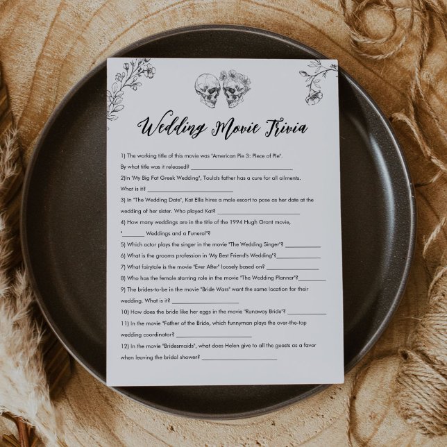Game Bröllop Movie Trivia-Möhippa Inbjudningar (Skapare uppladdad)