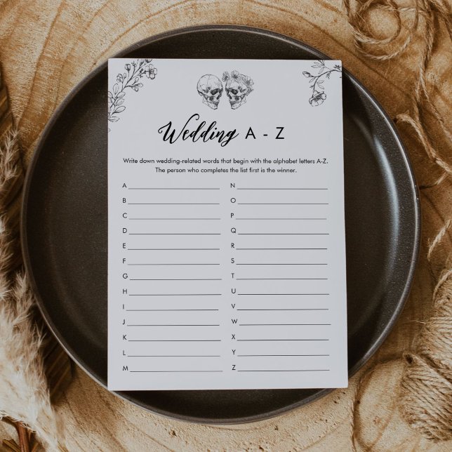 Game Card-Möhippa för GOTHIC KÄRLEK A-Z-Bröllop Inbjudningar (Skapare uppladdad)