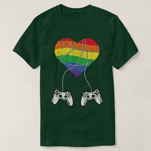Game Controller Gay Pride Gaming Gaymer Rainbow LG T Shirt (Design framsida)