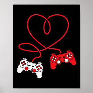 Game Controller Heart Funny Valentines day Boy&am Poster