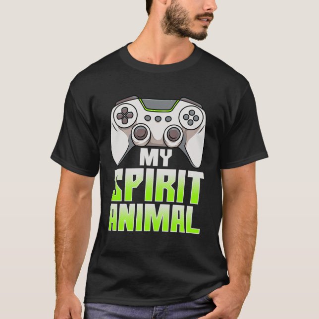 Game Controller Is My Spirit Animal  Gamer  Gamers T Shirt (Framsida)