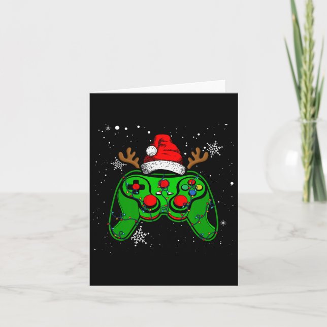 Game Controller jul Santa Hat Gamer Boys 2 Kort (Framsida)
