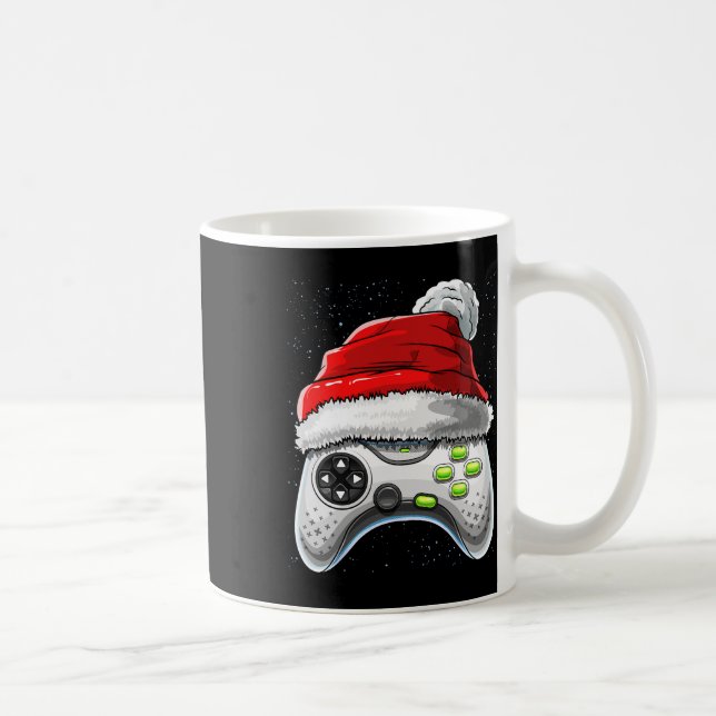 Game Controller jul Santa Hat Gamer Gift Boy Kaffemugg (Höger)