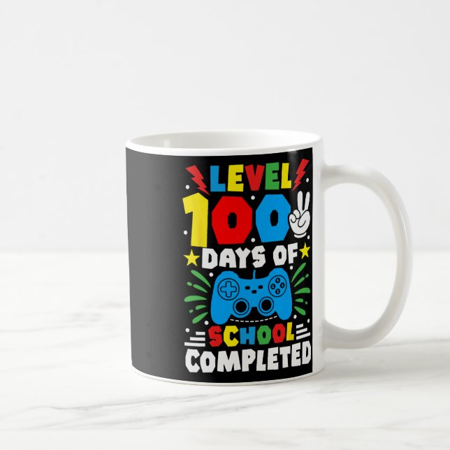Game Controller Nivå 100 dagar av skolan klara  Kaffemugg (Höger)
