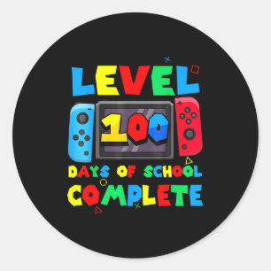 Game Controller Nivå 100 dagar av skolan komplett Runt Klistermärke