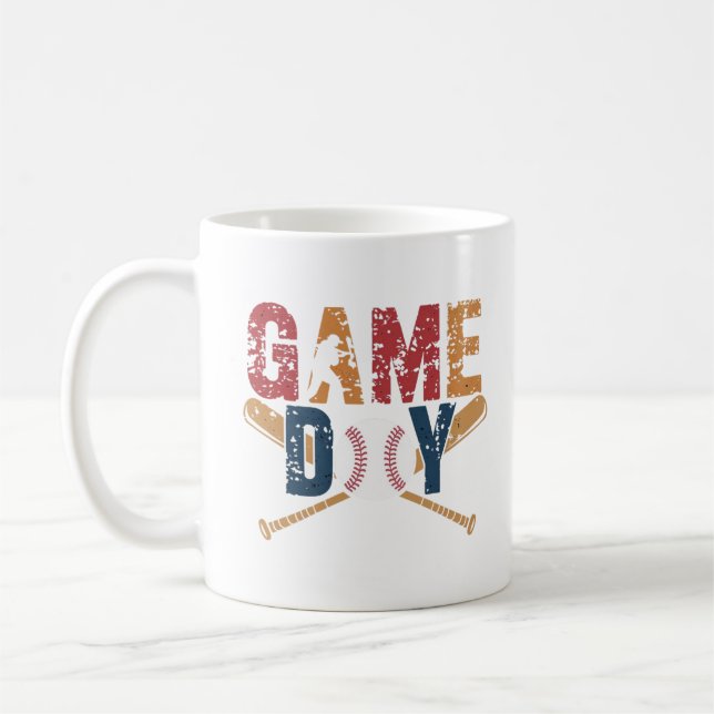 Game Day Baseball-grafik Kaffemugg (Vänster)