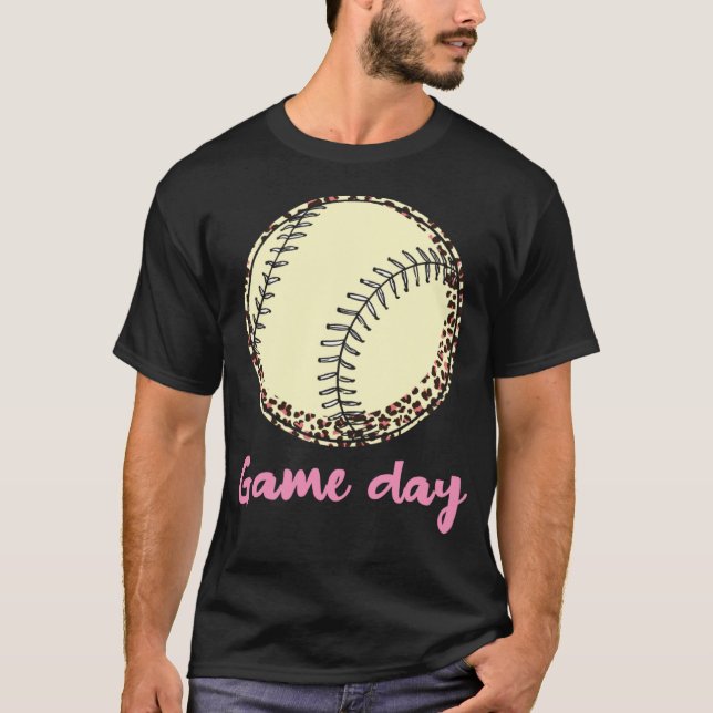 Game Day Baseball Leopard T Shirt (Framsida)