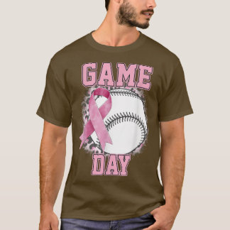 Game Day Breast Cancer Awareness Teeball Tackle Ca T Shirt