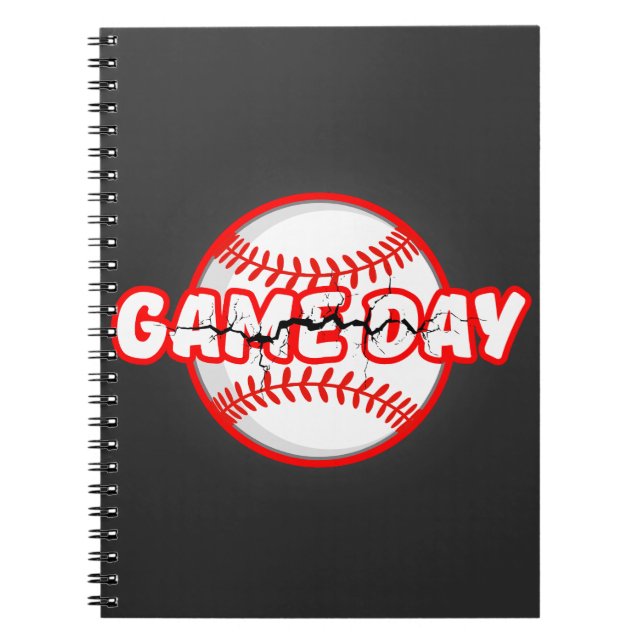 Game Day Cracked Baseball Sports Graphic Anteckningsbok (Framsidan)