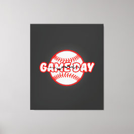 Game Day Cracked Baseball Sports Graphic Canvastryck