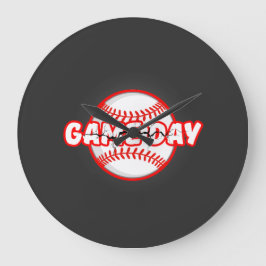Game Day Cracked Baseball Sports Graphic Stor Klocka