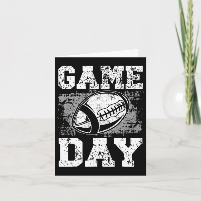 Game Day Football Retro Throwback Herr Dam Sportkl Kort (Framsida)