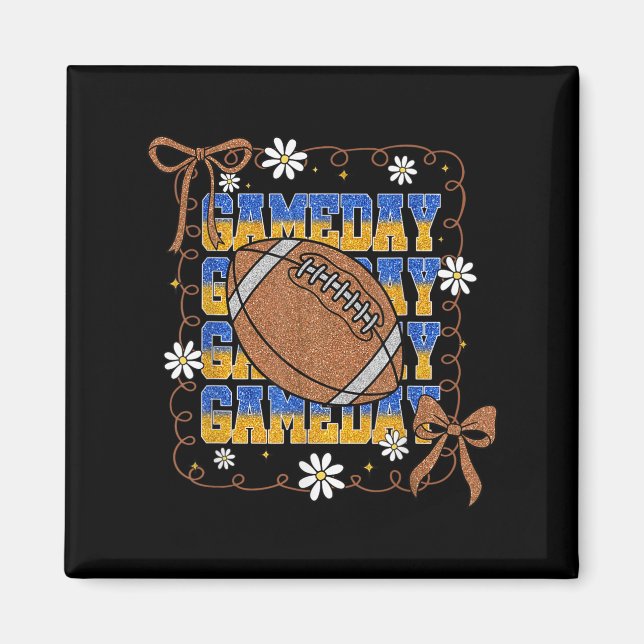 Game Day Football Season Football Mama Girl Blue G Magnet (Framsidan)